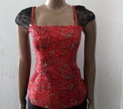Bustier with cap or full sleeves