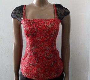 Bustier with cap or full sleeves