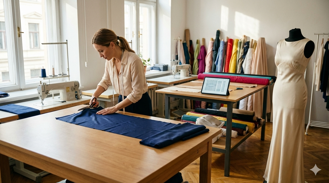 fashion designer at work